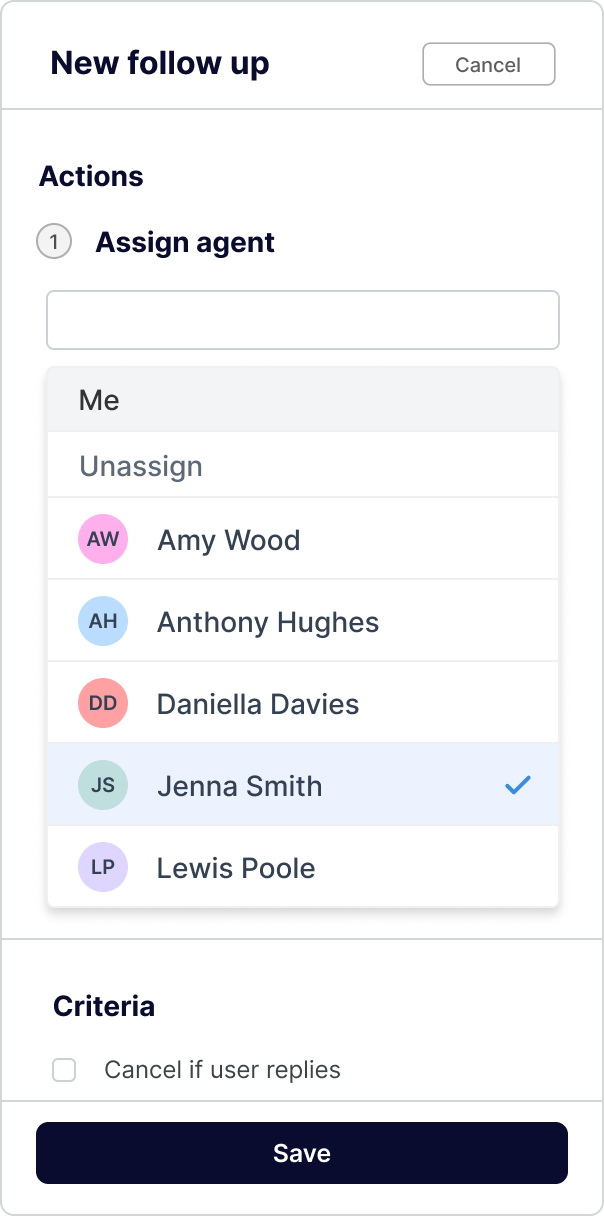 Follow up - Assign agent-1