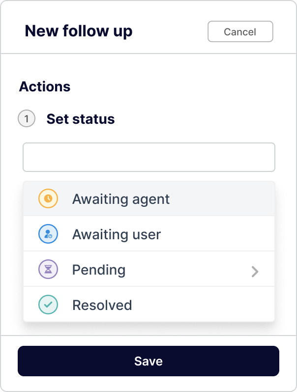 Follow up - Set status