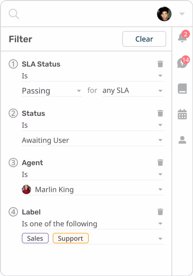 Ticket Search Filters